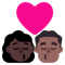 Kiss- Woman- Man- Dark Skin Tone- Medium-Dark Skin Tone emoji on Microsoft